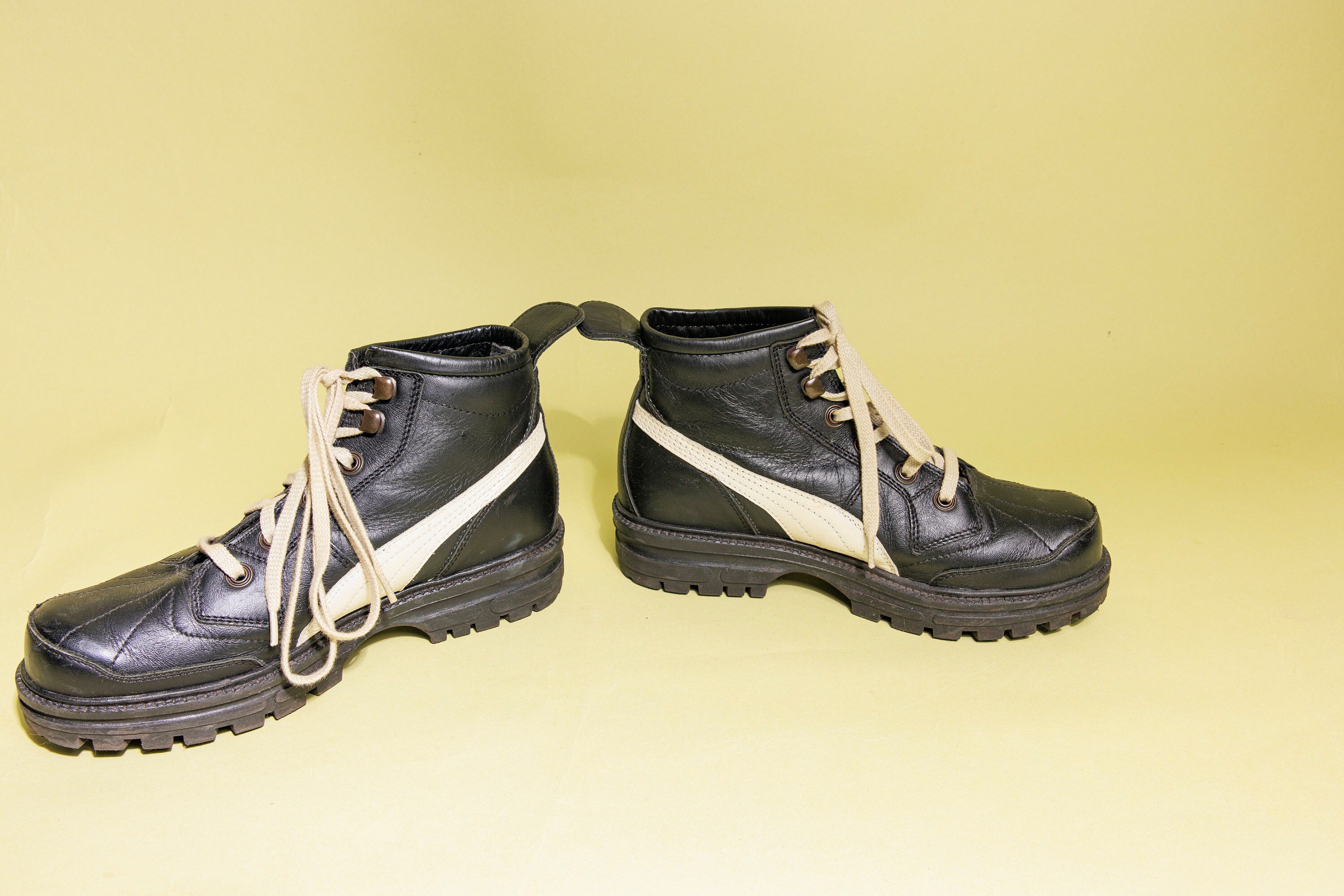 Buy 90s Black Puma Rudolf Dassler Schuhfabrik Boots Vintage Tie