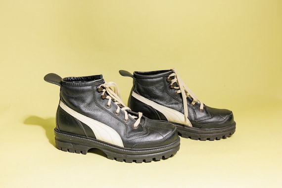 Buy 90s Black Puma Rudolf Dassler Schuhfabrik Boots Vintage Tie