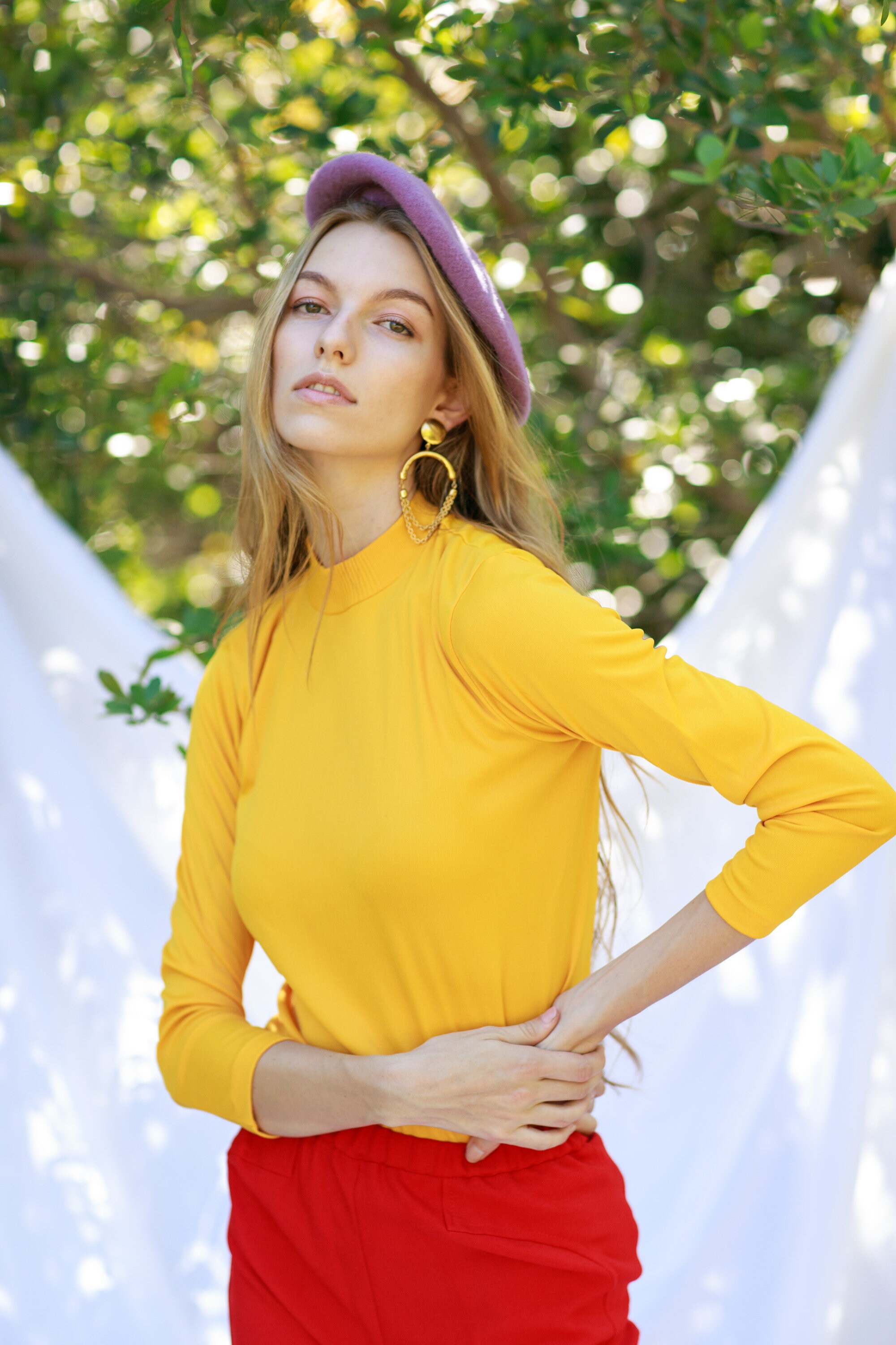 60s Sunshine Yellow Long Sleeve Sweater Vintage Turtleneck Knit