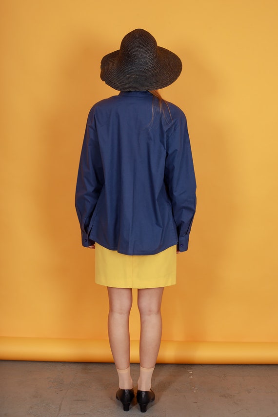 70s Yellow High Waisted Pencil Skirt Vintage Brig… - image 9