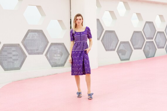 50s Purple Oscar De La Renta Designer Party Dress… - image 5