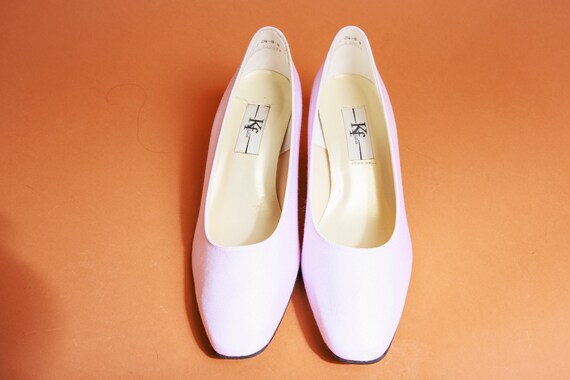 90s Light Lavender Purple Slip on Fabric Flats Vi… - image 2