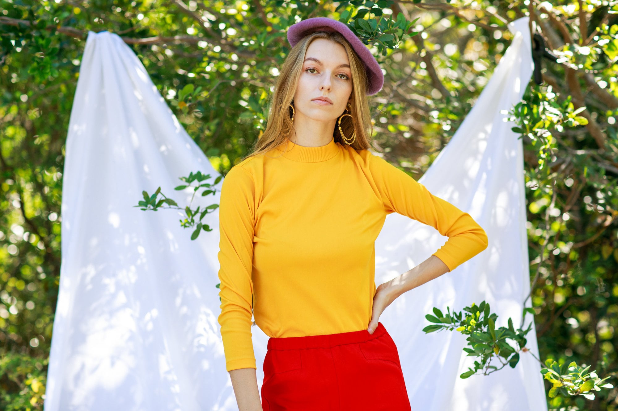 60s Sunshine Yellow Long Sleeve Sweater Vintage Turtleneck Knit