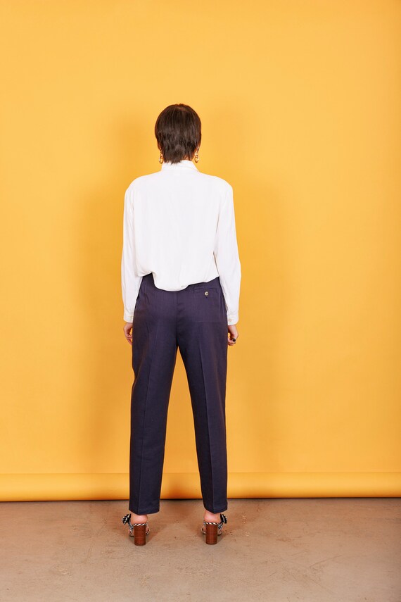 パンツ Liz Claiborne linen slacks 90s 90s Liz Claiborne Cotton Khaki High Waisted Pants - Small