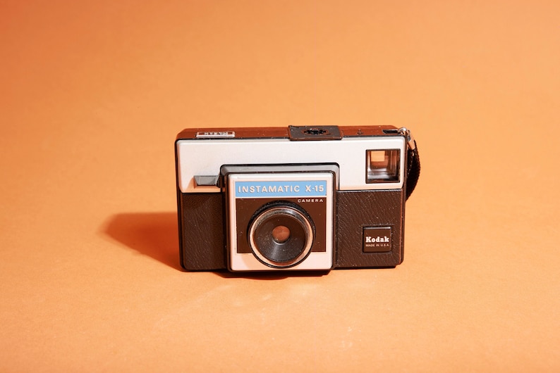 vintage 70s Kodak Black Grey Instamatic X-15 Decor Prop Film Camera image 1