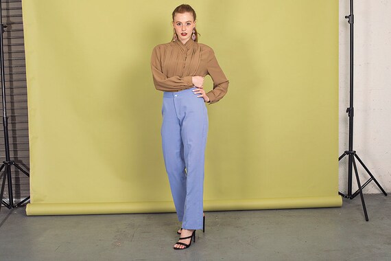 70s Lavender Pastel Pants Vintage Waisted Lilac B… - image 7