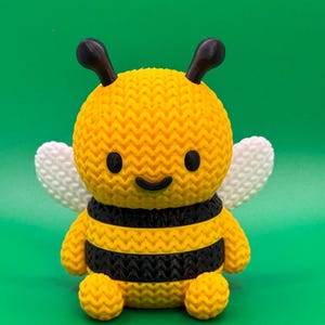 Cute Bee Figurine – Adorable Desk & Shelf Decor – Mini Bee Toy – 3D Printed Collectible – 2.5” or 3.5”