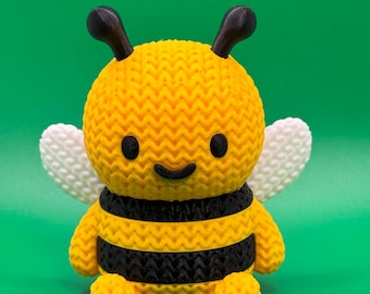 Adorable figura de abeja – Decoración adorable para escritorios y estanterías – Mini juguete de abeja – Coleccionable impreso en 3D – 6,35 cm o 8,99 cm
