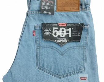 Levi's 501 Original Fit Sky Blue Jeans Straight Leg Cut - New With Tags - Gift for him