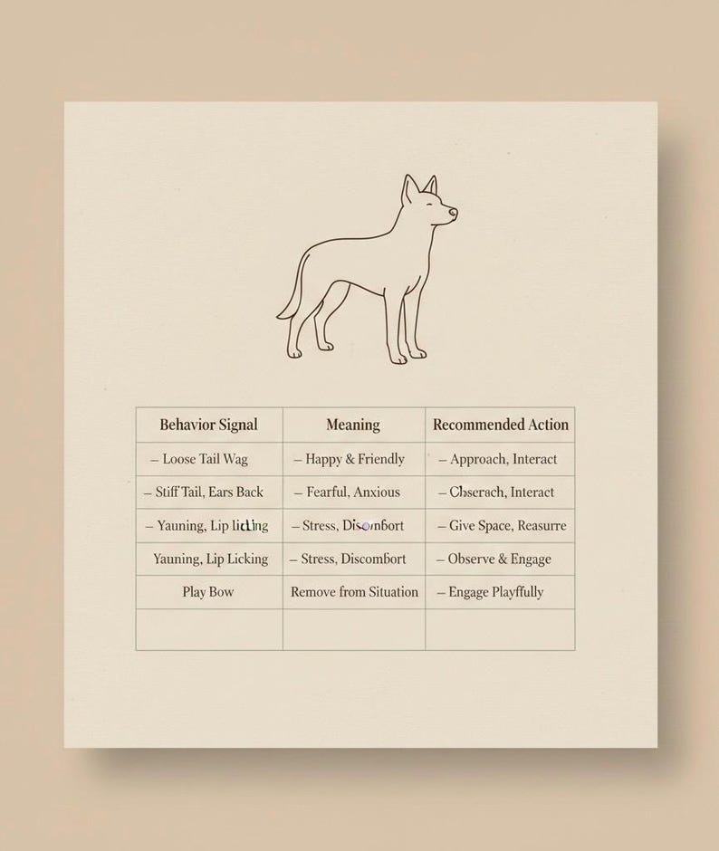 Dog Behavior Decoder Guide: Canine Body Language, Stress Signals (PDF ...