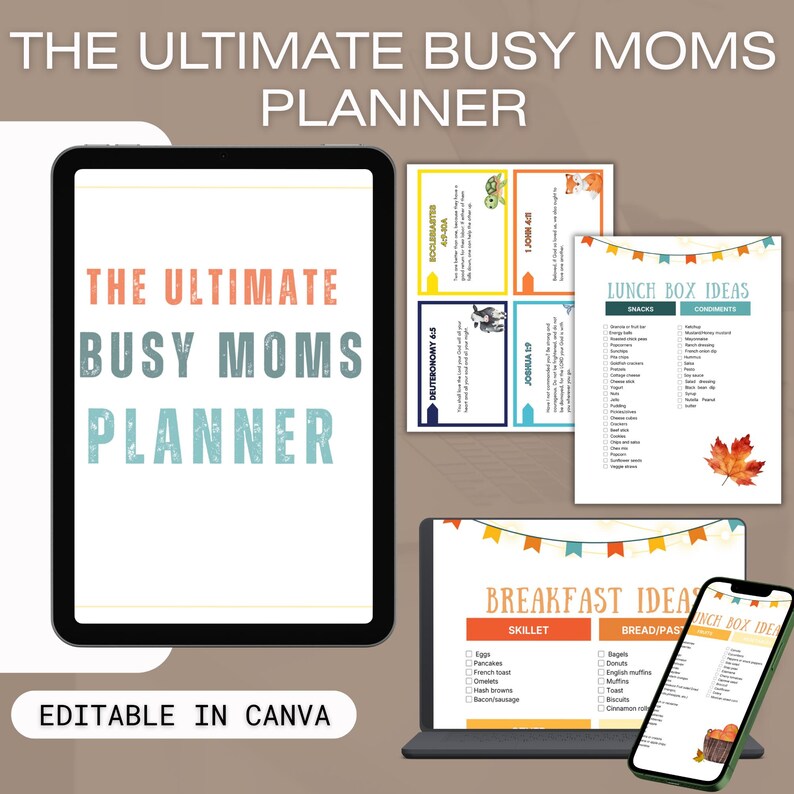 Busy Moms Planner Printable | Mom Organizer | Family Planner | Daily ...