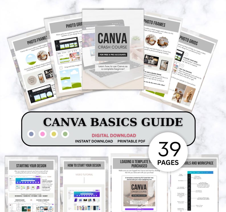 Canva Basics Guide | Beginner-friendly Tutorial (PDF Download) - Etsy
