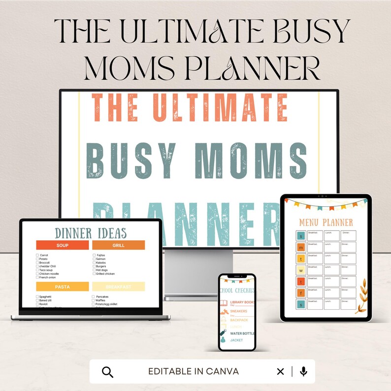 Busy Moms Planner Printable | Mom Organizer | Family Planner | Daily ...