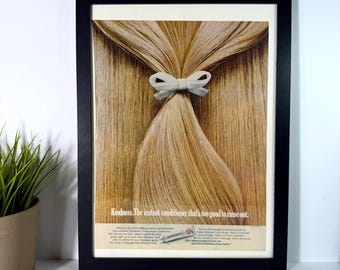 Blonde Hair Wall Art • 1967 Clairol Hair Treatment Ad • Hair Salon Wall Decor •