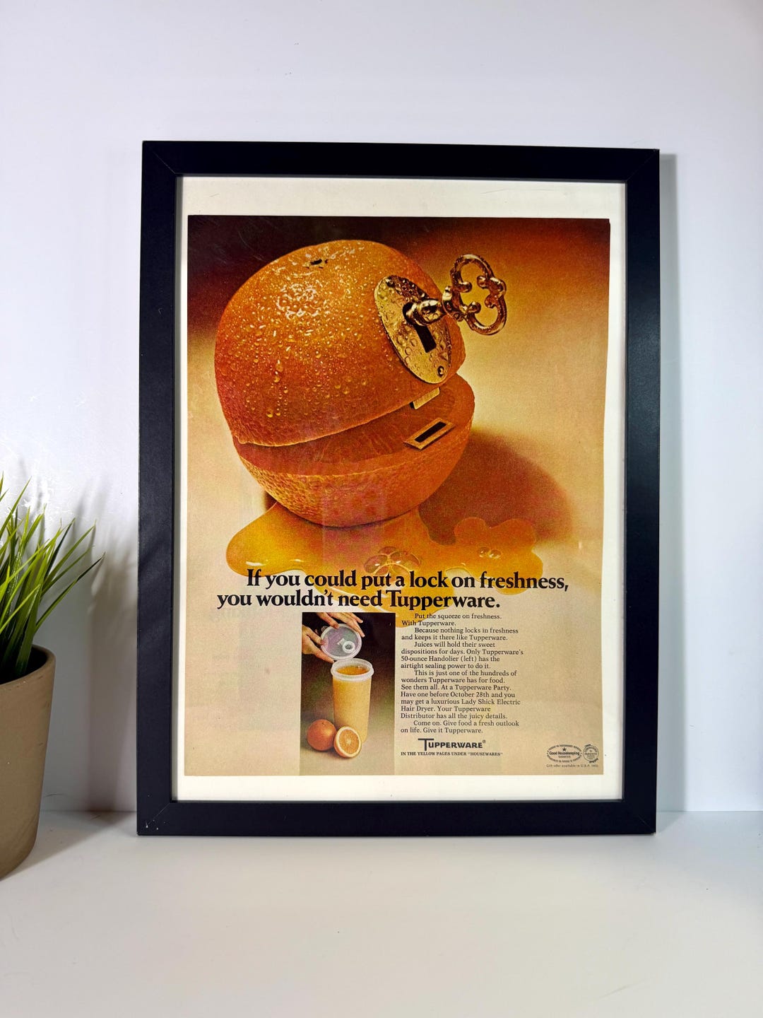 Vintage Tupperware Tumbler Orange Lock Ad + Ivory Soap “steal From a ...