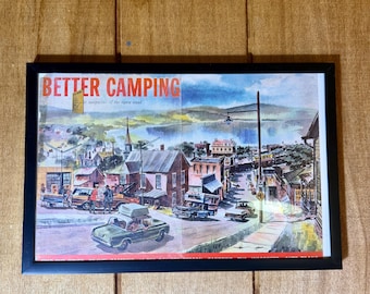 1965 Better Camping Magazine Cover • Mid Century Road Trip Scene Art • Vintage Travel Print