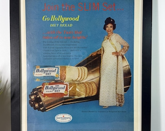 Hollywood Diet Bread • 1960s Weight Loss Food Ad • Funny Quackery Products •