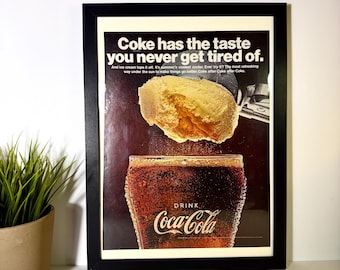 Vintage Coca-Cola Ad • Coke Float Ice Cream Scoop • 1960s Soda Advertising Wall Art