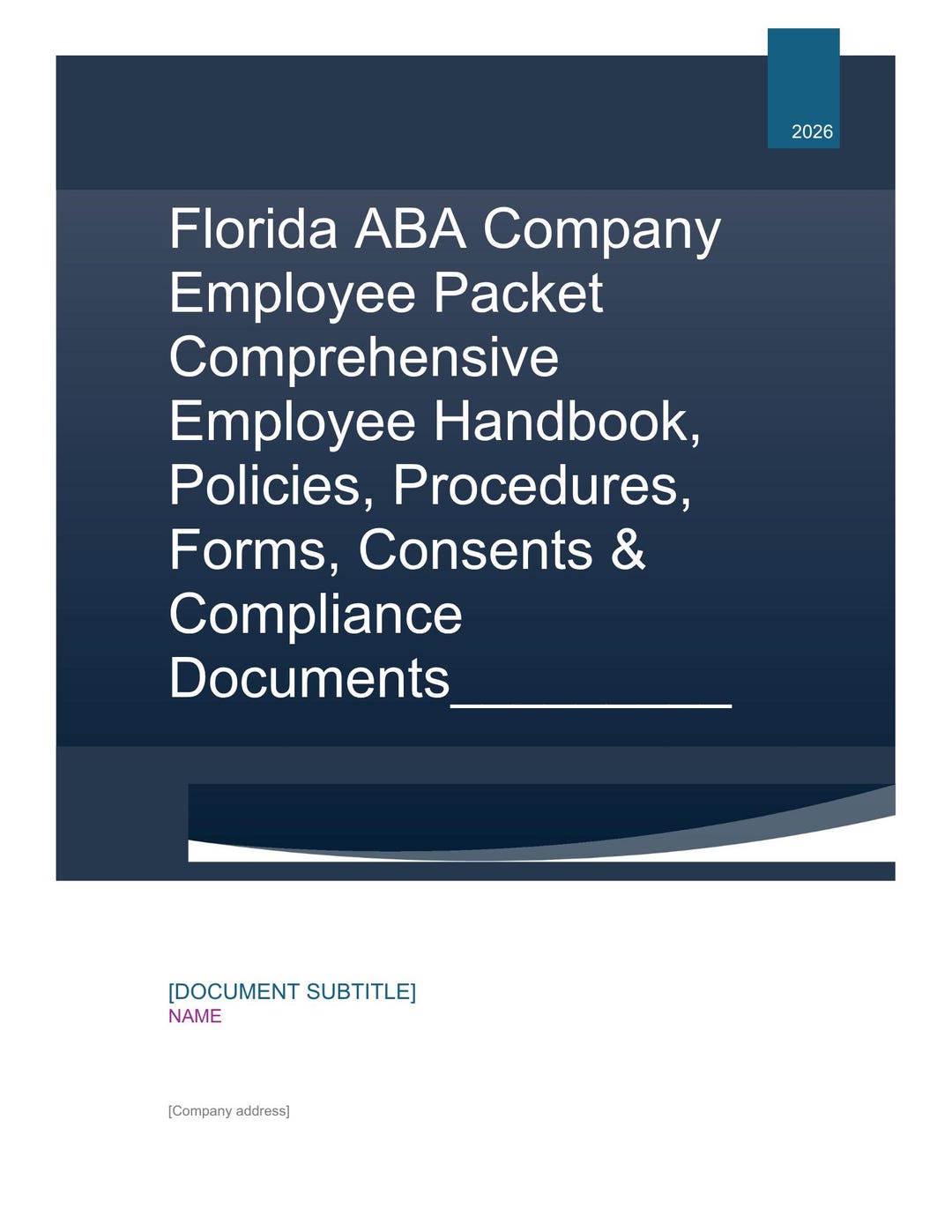 Editable/customizable/printable Employee Forms/handbook/policies for ...