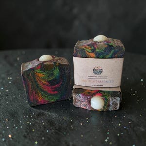 Midnight Madness Artisan Soap: Fruit Loop Scent, Glow-in-the-Dark Embed