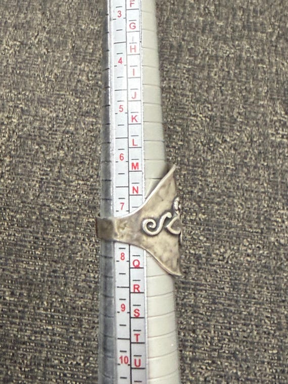 Sterling Silver Floral Scroll Statement Ring – Ha… - image 6