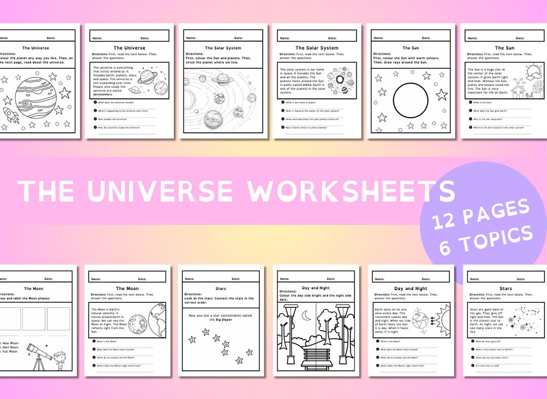 Science Homework Space Discovering Space – Science Worksheets | Space Printable PDF ...
