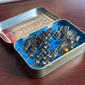Altoids tin hex bit holder - Fits 45 1/4" hex bits for EDC mini tool kits
