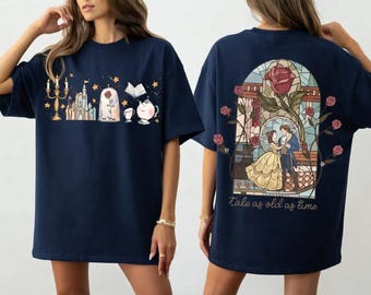 Beauty and the Beast PNG Sublimation Design Tale As Old As Time Stained Glass High Resolution Belle and Prince Digital Download PNG File