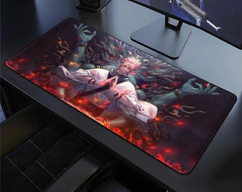 Ryomen Sukuna JJK Desk Mat XL, Anime Large Gaming Mousepad, Dark Curse King Mouse Pad, Otaku Desk Setup Gift for Anime Fans