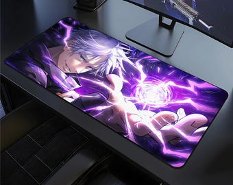 Gojo Satoru Desk Mat, JJK Anime Gaming Mouse Pad, Infinity XL Extended Desk Pad, Sorcerers Gamer Gift Keyboard Mat