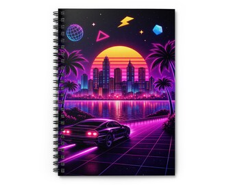 Retro City Sunset Notebook
