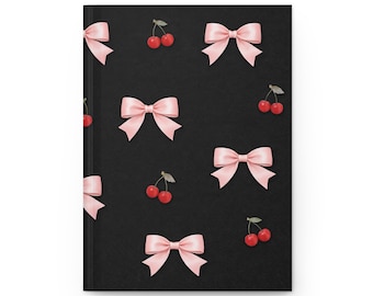 Pink Bows and Cherries Hardcover Journal