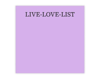 LIVE-LOVE-LIST Post-it Notes | Purple Sticky Note Pad