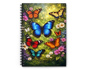 Colorful Butterfly Spiral Notebook