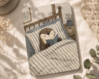 Personalized Bookworm Otter Kindle/Kobo Case with Strap For Kindle 12th,Paperwhite 12th/2024 11th 10th, Kindle Colorsoft, Kindle 10/11Gen