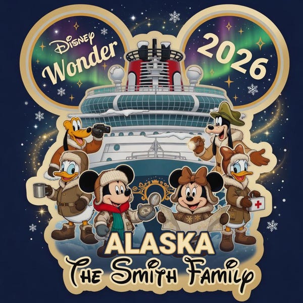 Gepersonaliseerde Disney Alaska Cruise Deurmagneet Gepersonaliseerd, Custom Mickey Minnie Family Vacation Decor, Cruise Line Cabinemagneet