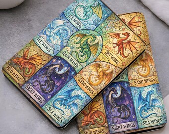 Funda para Kindle Paperwhite de 11.ª generación de 6,8 pulgadas con diseño de dragones de Alas de Fuego, y funda para Kindle de fantasía de la Reina de Pyrrhia Night Wings.