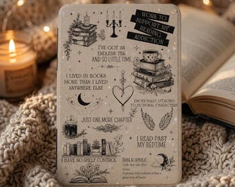 Bookish Kindle Case, Brown Paper Reading Addiction E-Reader Cover, Holographic Glitter Bibliophile Gift for Book Lover