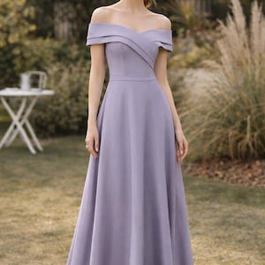 Off the Shoulder Lavender Gown - Etsy