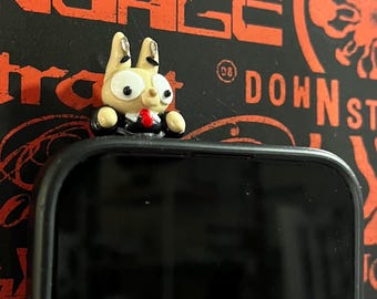 Accesorio para teléfono Bunny Phone Pal hecho a mano con arcilla polimérica inspirado en Twenty One Pilots Drag Path