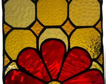 Stained Glass flower and pattern hanging window ornament