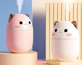 Umidificatore minimalista per gatti – Diffusore di aromi USB con LED