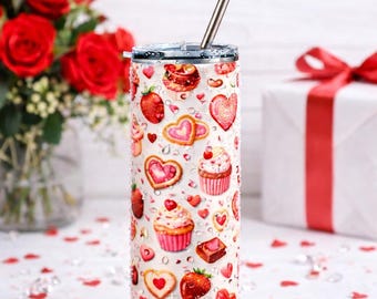 Personalized Strawberry Sweets Tumbler | Valentine's Day Stainless Steel 20oz