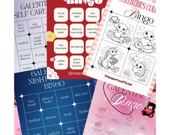Pacchetto Bingo Regalo di Galentine - 6 giochi per San Valentino / Serata tra Ragazze (download digitale)