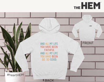 Christian Faithful Lyrics Hoodie | Pastel Text Backprint