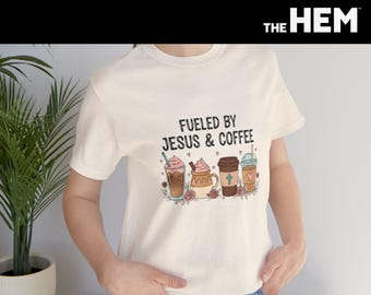 Fueled by Jesus & Coffee Tee | Christian Coffee Shirt, Religious Caffeine Humor