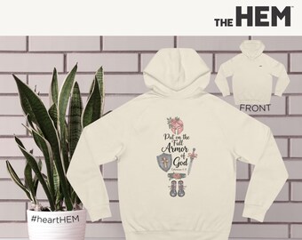 Put on the Full Armor of God Hoodie | Christian Shield Sword Faith Design