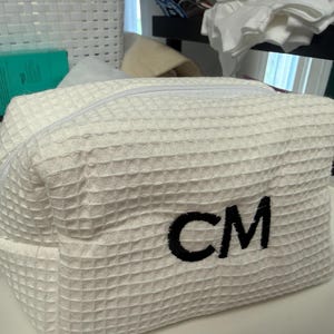 Custom Embroidered Waffle Cosmetic Bag