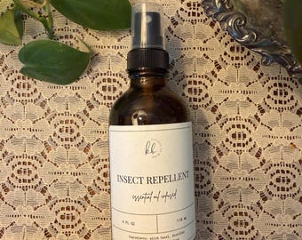 Repelente de insectos con aceites esenciales no tóxicos – Botella de vidrio ámbar natural