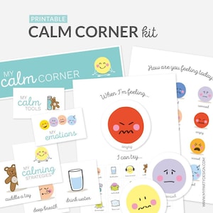 Kit de coin calme pour enfants, régulation des émotions imprimable pour les tout-petits et les enfants d'âge préscolaire, sentiments d'apprentissage - TÉLÉCHARGEMENT IMMÉDIAT - PDF imprimable